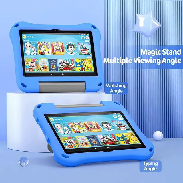 Alt view image 5 of 7 - Fire HD 8 Tablet Case for Kids Kindle Fire 8 Case(12th/10th Generation 2024/2022/2020 Release)-Lightweight Shockproof Kid-Proof Cover with Handle Stand for Kindle Fire HD 8/8 Plus Tablet-Blue