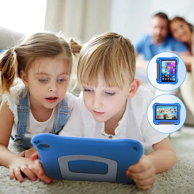 Alt view image 7 of 7 - Fire HD 8 Tablet Case for Kids Kindle Fire 8 Case(12th/10th Generation 2024/2022/2020 Release)-Lightweight Shockproof Kid-Proof Cover with Handle Stand for Kindle Fire HD 8/8 Plus Tablet-Blue