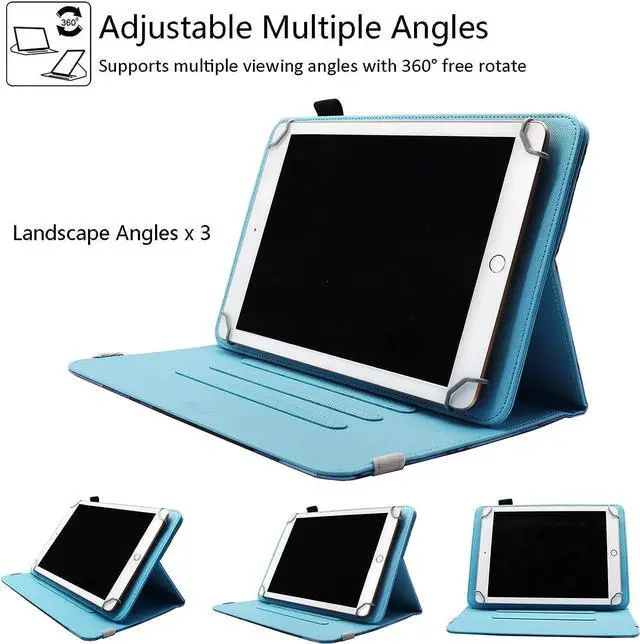 Alt view image 4 of 6 - Universal 10 10.1 Inch Android Tablet Case 360 Degree Rotating Multi-Angle Viewing Stand Universal Case Cover for 10 10.1 and All 9.5-10.5 Inch Tablet Shiny Butterfly