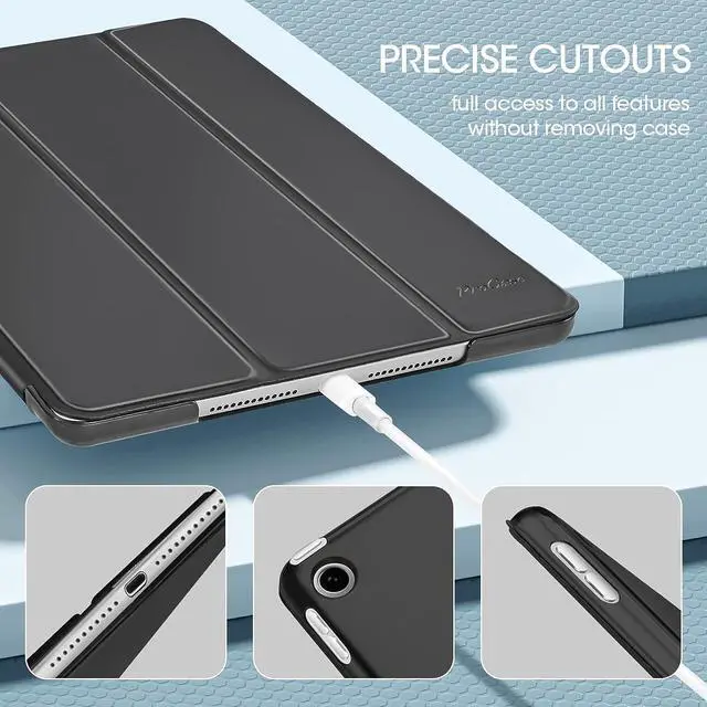 Alt view image 6 of 7 - for iPad 9th/ 8th/ 7th Generation Case 10.2 Inch (2021/2020/2019 Release) 10.2 iPad Case 9th/ 8th/ 7th Gen Cover Slim Smart Cover with Translucent Hard Shell Back -Black