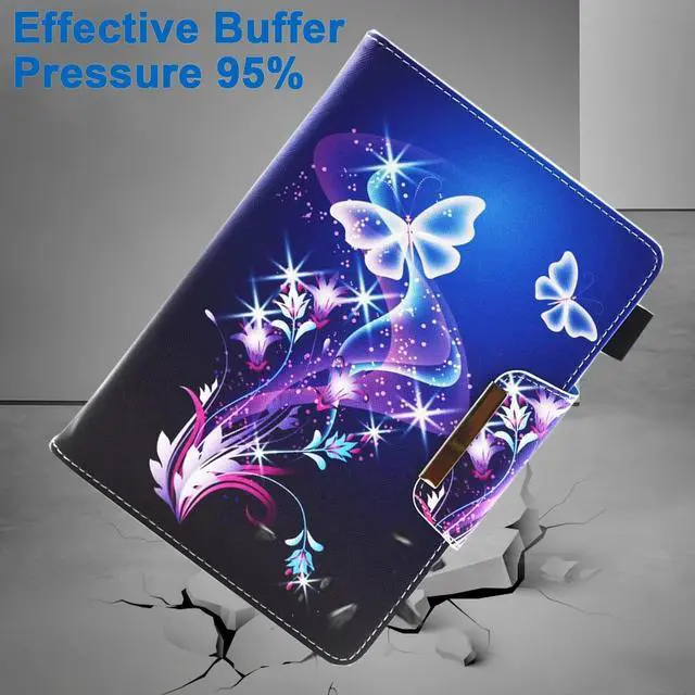 Alt view image 2 of 7 - 10 Inch Tablet Case Universal 10 10.1 Inch Android Tablet Cover Multi-Angle Viewing Stand Case for 9.5-10.5 Inch Tablet Purple Butterfly