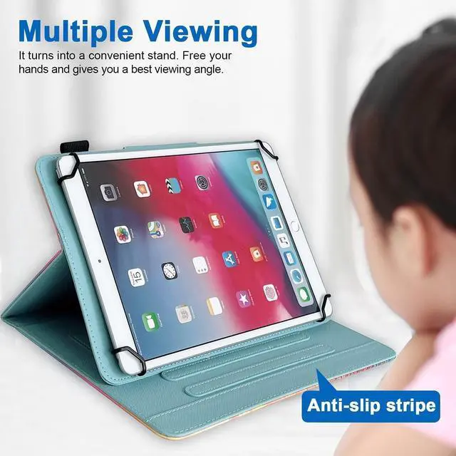 Alt view image 4 of 7 - 10 Inch Tablet Case Universal 10 10.1 Inch Android Tablet Cover Multi-Angle Viewing Stand Case for 9.5-10.5 Inch Tablet Green Marble