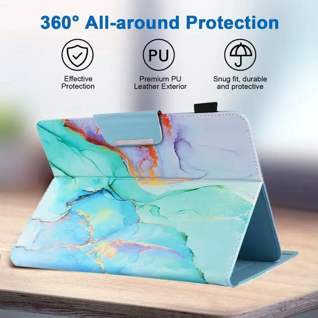 Alt view image 5 of 7 - 10 Inch Tablet Case Universal 10 10.1 Inch Android Tablet Cover Multi-Angle Viewing Stand Case for 9.5-10.5 Inch Tablet Green Marble