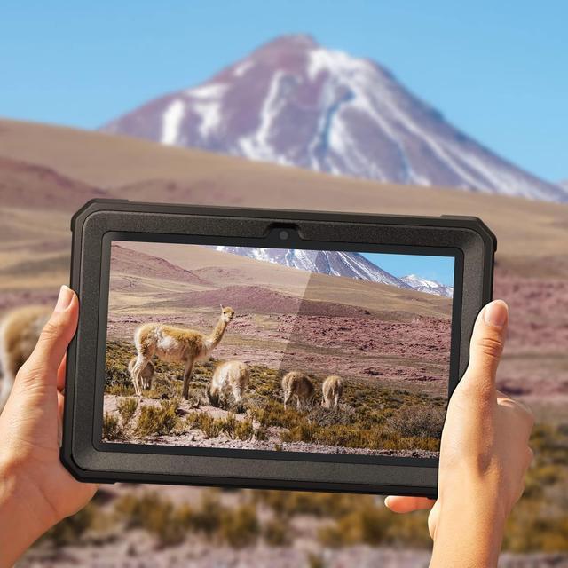 Alt view image 7 of 7 - Fire HD 8 & HD 8 Plus Tablet Case (Only 12th Gen 2024/2022) - [Light-Duty] Full Body Rugged Cover with Built-in Screen Protector for Kindle Fire HD 8 Kids Tablet & Kids Pro Tablet - Black