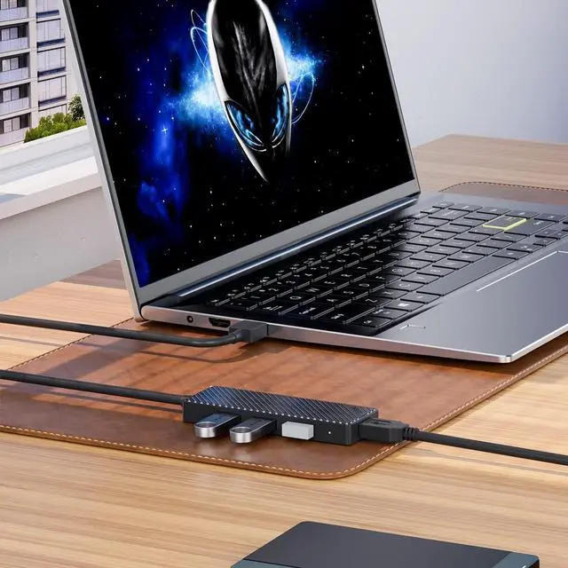 Alt view image 6 of 6 - INVZI USB Hub 3.0 4-Port, Ultra Slim Data USB Splitter with 2ft Extended Cable Compatible for PC, MacBook, Mac Pro/Mini, iMac, Laptop, Surface Pro, PS4, XPS, Flash Drive, Xbox One, Mobile HDD