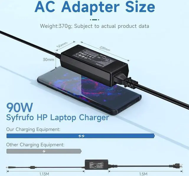 Alt view image 2 of 7 - 90W 19V 4.74A Adapter Power Cord for HP Pavilion All-in-One Desktop PC HP UltraSlim Docking Station 2013 US D9Y32AA D9Y32AA#ABA D9Y32UT#ABA D9Y19AV D9Y19AV-ABA HSTNN-IX10 Slimline Charger Power Supply