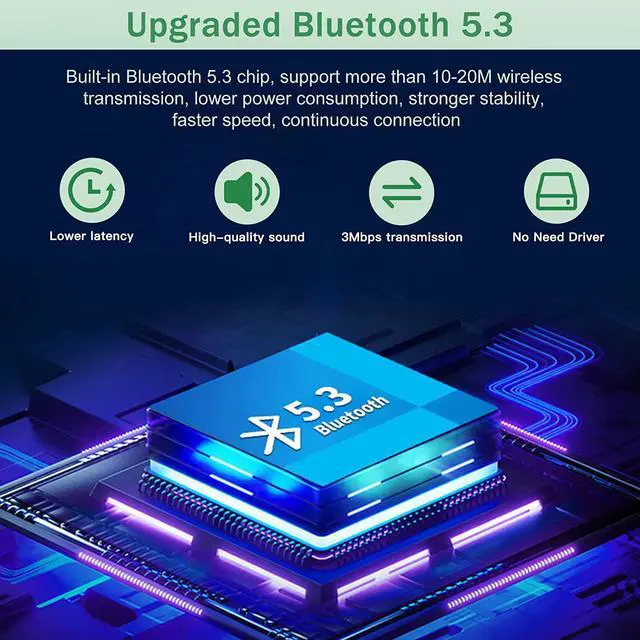 Alt view image 3 of 7 - USB Bluetooth 5.3 Adapter for Desktop PC, Really Plug & Play Mini Bluetooth EDR Dongle Receiver & transmitter for Laptop Computer Headphones Keyboard Mouse Speakers Printer Windows 11/10/8.1