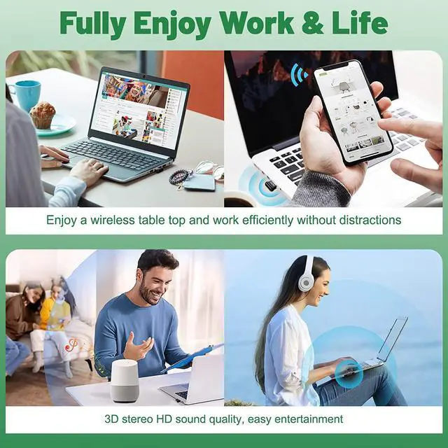 Alt view image 4 of 7 - USB Bluetooth 5.3 Adapter for Desktop PC, Really Plug & Play Mini Bluetooth EDR Dongle Receiver & transmitter for Laptop Computer Headphones Keyboard Mouse Speakers Printer Windows 11/10/8.1