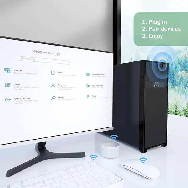 Alt view image 7 of 7 - USB Bluetooth 5.3 Adapter for Desktop PC, Really Plug & Play Mini Bluetooth EDR Dongle Receiver & transmitter for Laptop Computer Headphones Keyboard Mouse Speakers Printer Windows 11/10/8.1