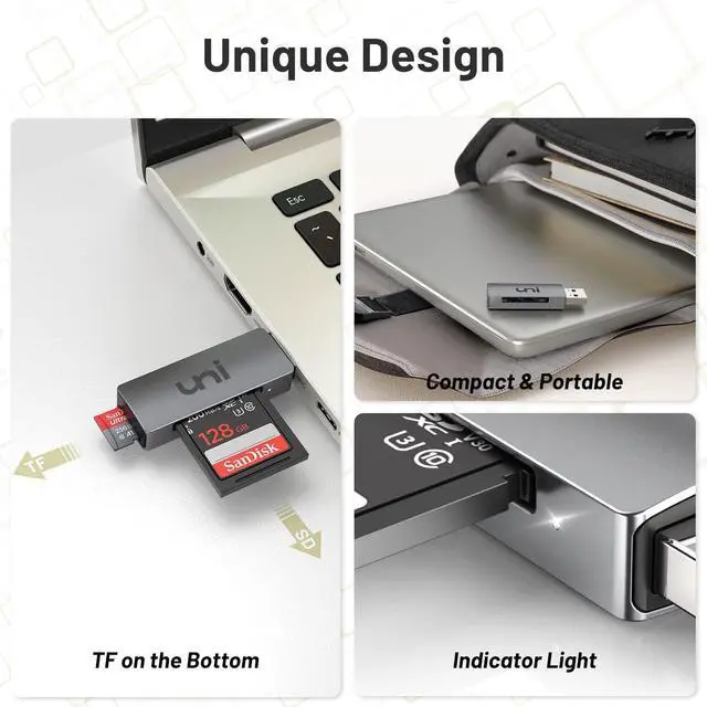 Alt view image 5 of 7 - SD Card Reader USB 3.0 SD Card Adapter High-Speed Micro SD Memory Card Reader Support SD/Micro SD/TF/SDHC/SDXC/MMC/UHS-I Card Compatible with Mac Win Linux PC Laptop Chromebook Camera