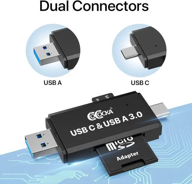 Alt view image 2 of 7 - USB 3.0 SD and USB C Flash Memory Card Reader Camera SD Card Adapter Converter for SDXC SDHC SD MMC TF RS- MMC Micro SDCard and UHS-I Cards Windows Smartphone Computer Laptop