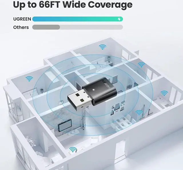 Alt view image 3 of 7 - USB Bluetooth Adapter for PC 5.0 Bluetooth Dongle Receiver [Windows 11/10/8.1 Driver-Free] Compatible with Desktop Laptop Mouse Keyboard Headsets Speakers PS4/ Xbox Controllers