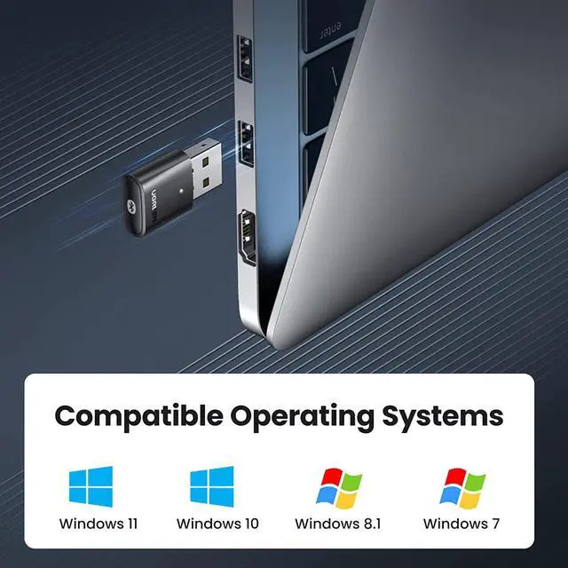 Alt view image 4 of 7 - USB Bluetooth Adapter for PC 5.0 Bluetooth Dongle Receiver [Windows 11/10/8.1 Driver-Free] Compatible with Desktop Laptop Mouse Keyboard Headsets Speakers PS4/ Xbox Controllers