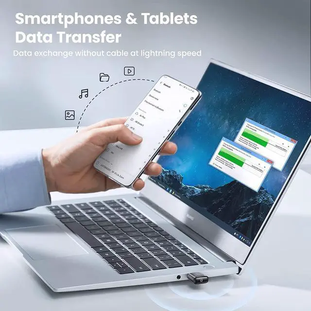 Alt view image 7 of 7 - USB Bluetooth Adapter for PC 5.0 Bluetooth Dongle Receiver [Windows 11/10/8.1 Driver-Free] Compatible with Desktop Laptop Mouse Keyboard Headsets Speakers PS4/ Xbox Controllers