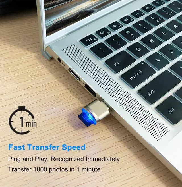 Alt view image 4 of 7 - Micro SD Card Reader USB C to SD Card Reader Type C TF Memory Card Reader with USB C to USB Adapter USB OTG Card Reader for Laptops MacBook Galaxy Phones and More