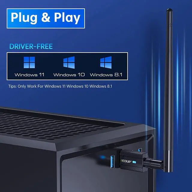 Alt view image 3 of 7 - Long Range Bluetooth 5.3 Adapter for PC USB High Gain 5dBi 100m/492ft Antenna for Desktop Laptop Bluetooth Dongle for Mouse, Keyboard,Speakers,Supports Windows 11/10/8.1,Plug and Play