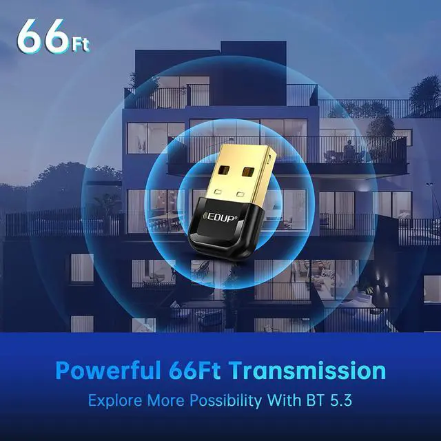 Alt view image 6 of 7 - USB Bluetooth 5.3 Adapter for PC, EDUP USB Bluetooth Dongle Receiver Support Windows 11/10/8.1 Plug and Play for Desktop, Laptop, Mouse, Keyboard, Printers, Headsets, Speakers, PS4/ Xbox Controllers