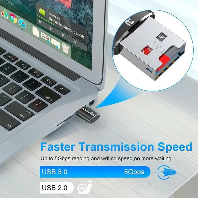 Alt view image 4 of 7 - Rocketek Aluminum USB 3.0 Portable Memory Card Reader Adapter for Micro SD Card/TF Card Reader Adapter