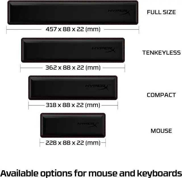Alt view image 13 of 14 - hyperx wrist rest - tenkeyless - cooling gel - memory foam - anti-slip