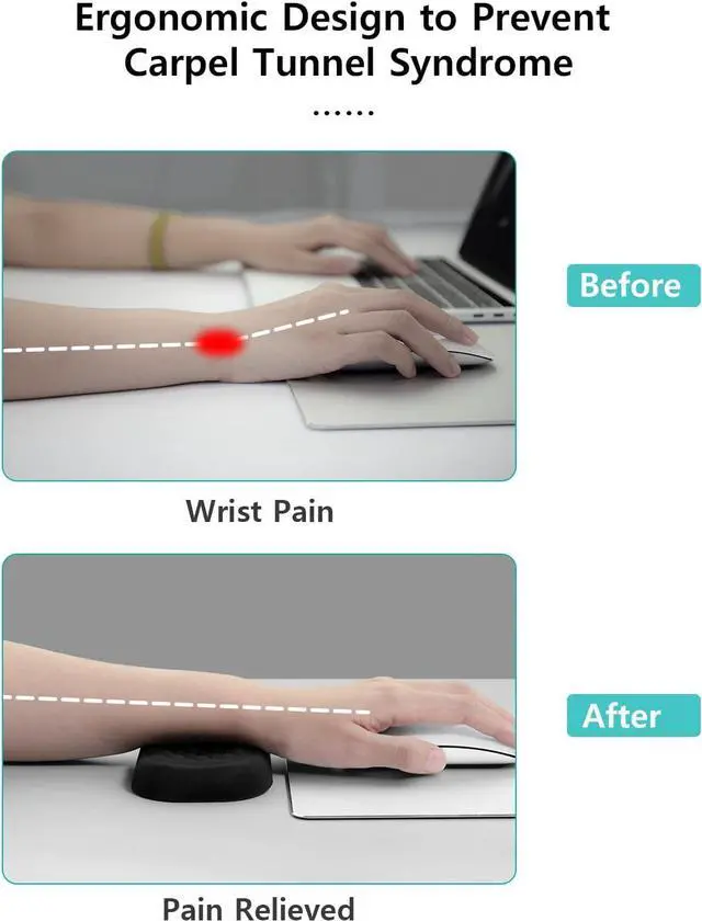 Alt view image 5 of 7 - Wrist Rest for Keyboard and Mouse Computer Ergonomic Wrist Support Pad Soft Memory Foam Arm Cushion for Desk Palm Hand Office Laptop Typing