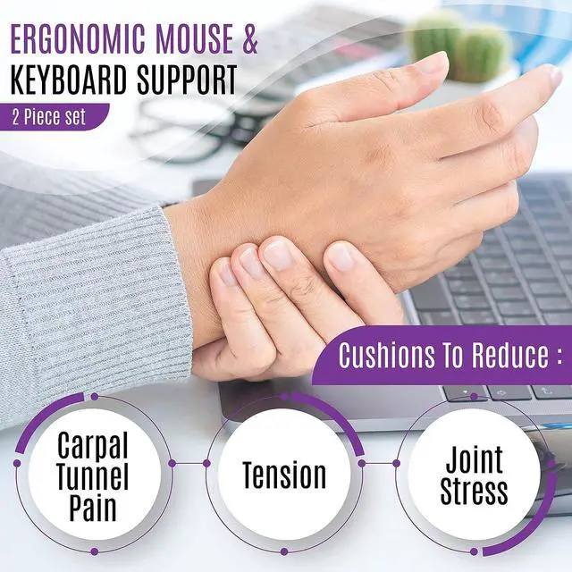 Alt view image 6 of 7 - .Wearable Gel Wrist Rest Pads.Mouse and Keyboard Wrist Support Adjustable Wrist Brace.