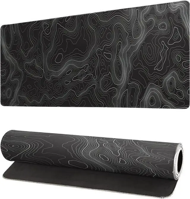 Main image of Topographic Contour Extended Big Mouse Pad Large Gaming Mouse Pad Desk Pad 27.6x11.8 Inch Long Computer Keyboard Mouse Mat Mousepad with 3mm Non-Slip Base and Stitched Edge for Gaming and Office