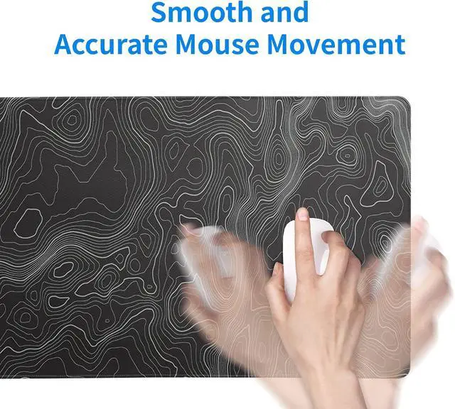 Alt view image 7 of 7 - Topographic Contour Extended Big Mouse Pad Large Gaming Mouse Pad Desk Pad 27.6x11.8 Inch Long Computer Keyboard Mouse Mat Mousepad with 3mm Non-Slip Base and Stitched Edge for Gaming and Office