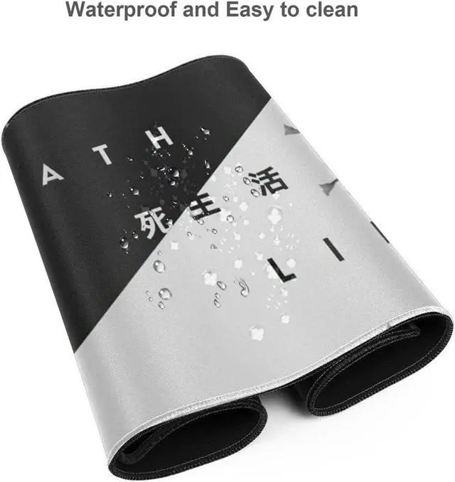 Alt view image 4 of 7 - Black and White Cherry Blossom Gaming Mouse Pad XL Extended Stitched Edges Large Mouse Mat Desk Pad Long Non Slip Rubber Base Mice Pad31.5 X 11.8 Inch