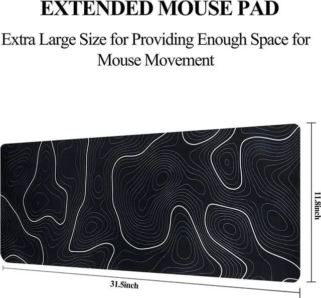 Alt view image 4 of 6 - Large Gaming Mouse Pad Extended Big XXL Mouse Pad Keyboard Laptop Computer Desk Mat with Non-Slip Base Stitched Edge for Home Office Gaming Work