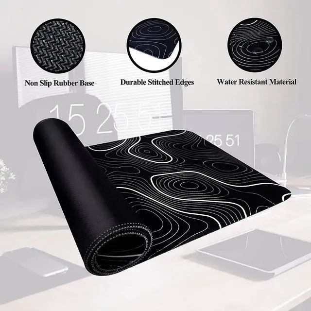 Alt view image 5 of 6 - Large Gaming Mouse Pad Extended Big XXL Mouse Pad Keyboard Laptop Computer Desk Mat with Non-Slip Base Stitched Edge for Home Office Gaming Work