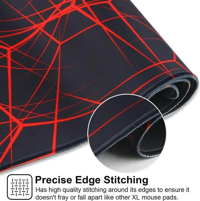 Alt view image 5 of 7 - Gaming Mouse Pad Large Mouse Pad Size 27.5x11.8 Thickness 0.12 inches Premium-Textured Non-Slip & Waterproof Computer Mousepad with Stitched Edges for Gaming Office & Home-70x30 Rednet