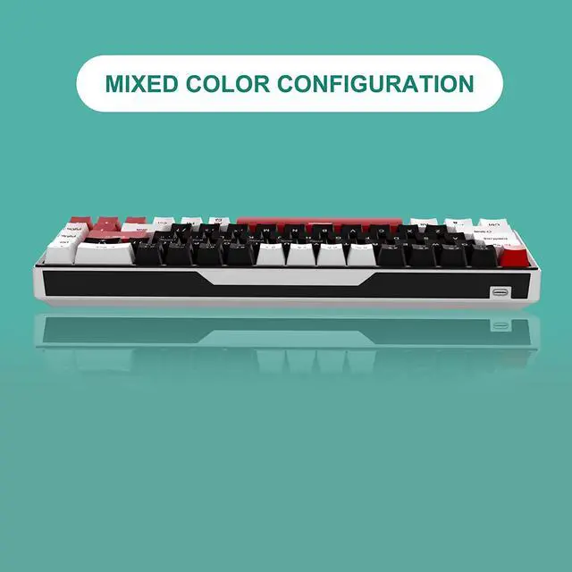 Alt view image 2 of 7 - MageGee 60% Mechanical Gaming Keyboard, 68 Keys Hot-Swappable Compact Blue LED Backlit Gaming Keyboard, SKY68 Wired Ergonomic Mini Office Keyboard for Windows PC Gamer (Red Switch, White & Black)