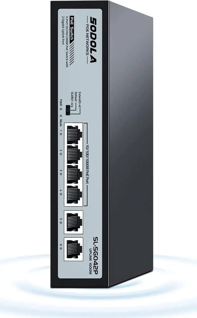 Main image of 4 Port Gigabit PoE Switch with 2 Uplinks, AI Watchdog/Extend/Port Isolation, 802.3af/at,Plug & Play Unmanaged Network Switch