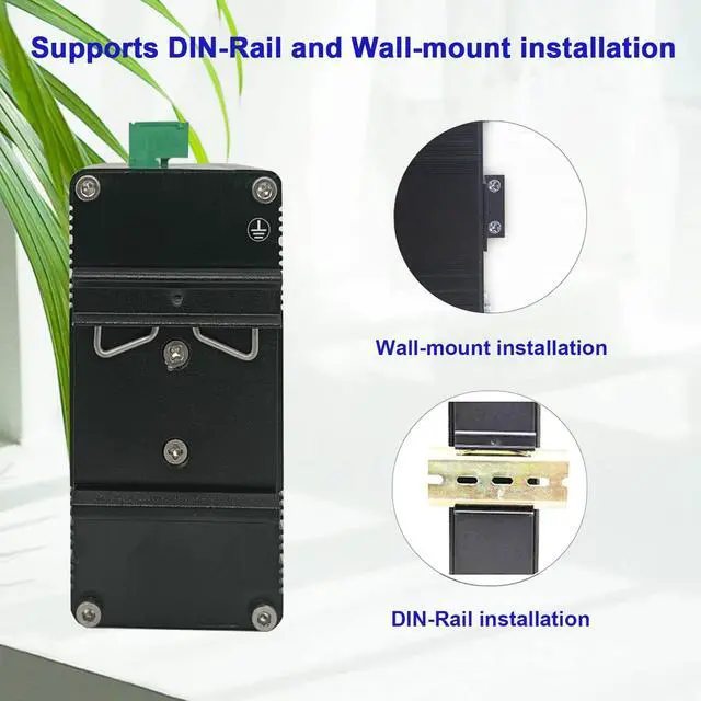 Alt view image 7 of 7 - Hardened Industrial Gigabit Compact Ethernet Switch 10-Port 10/100/1000BASE-T RJ45 with auto-MDI/MDI-X Function 10/100Mbps Half/Full Duplex and 1000Mbps Full Duplex 12~48VDC Wide Range Power Input