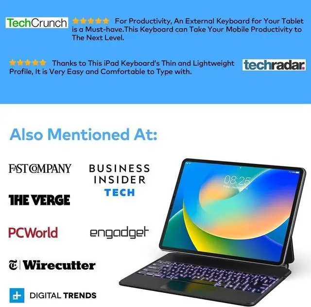 Alt view image 6 of 7 - Keyboard Case for iPad Air 11-inch (M3 2025 / M2 2024) & iPad Pro 11 inch(1st/2nd/3rd/4th Generation) Magic-Style Magnetic Keyboard Case with Multi-Touch Trackpad for 10.9 iPad Air 4th/5th Gen.