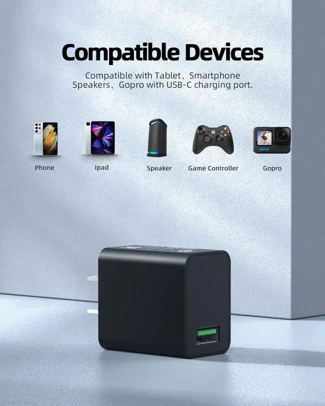Alt view image 3 of 6 - 5G 18W Type C Quick Charger Fit for Samsung Galaxy A42 A32 A52 5G A12 A13 USB C Phone Power Adapter Supply Cord QC 3.0