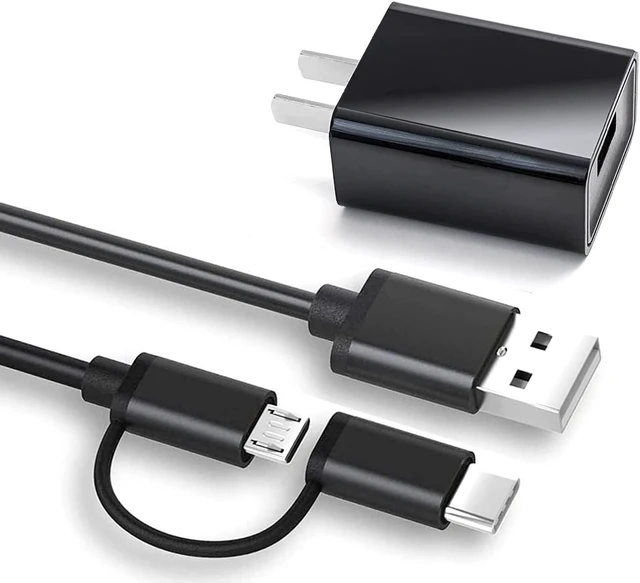 Main image of Replacement Fast Charger Adapter for Kindle Paperwhite 2-14th Oasis E-Reader Voyage Kindle Colorsoft Fire HD 6 7 8 10 MAX 11 Kids Tablet Onn Charging Cable Micro USB & USB Type C Cord & More