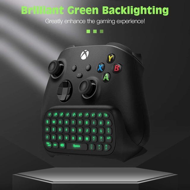 TiMOVO Green Backlight Keyboard for Xbox One, Xbox Series X/S,Wireless  Chatpad Message KeyPad with Headset & Audio Jack,Mini Game Keyboard Fit  Xbox