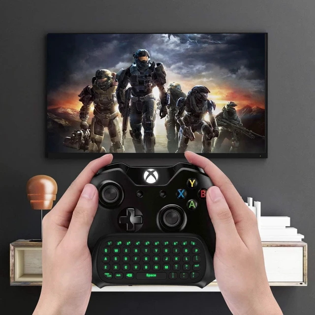 Alt view image 7 of 7 - TiMOVO Green Backlight Keyboard for Xbox One, Xbox Series X/S,Wireless Chatpad Message KeyPad with Headset & Audio Jack,Mini Game Keyboard Fit Xbox One/One S/One Elite/2, 2.4G Receiver Included, Black