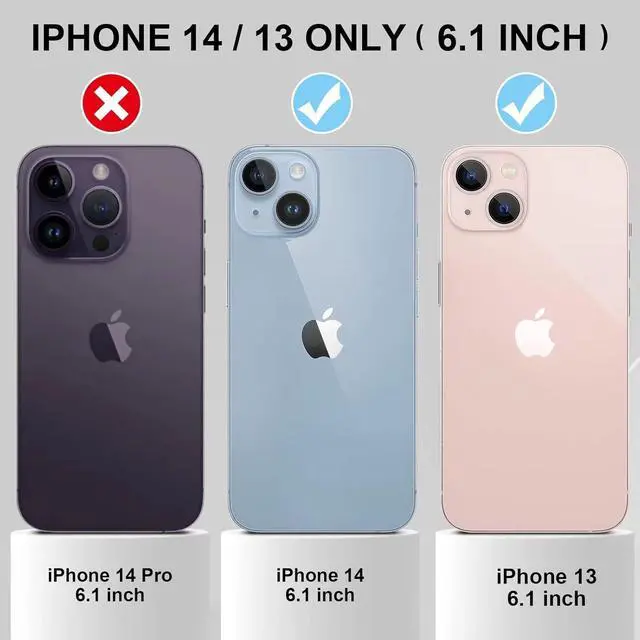 Alt view image 2 of 7 - Compatible with iPhone 14 Case/iPhone 13 Case 6.1 Inch with Built-in 360°Rotating Ring Stand Military Grade Drop Protection Full Body Rugged Heavy Duty Protective Cover. (Rainbow Pink)