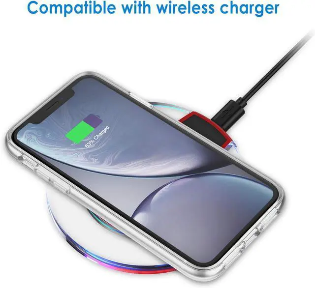 Alt view image 3 of 7 - Case for iPhone XR 6.1-Inch Non-Yellowing Shockproof Phone Bumper Cover Anti-Scratch Clear Back (Clear)