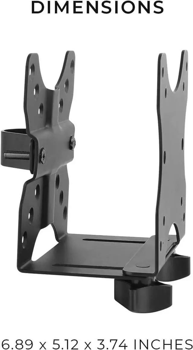 Alt view image 7 of 7 - HumanCentric Thin Client Mount Bracket | Mount a Mini PC or Computer to a VESA Monitor Arm or Stand, Pole, or Under Desk or Surface