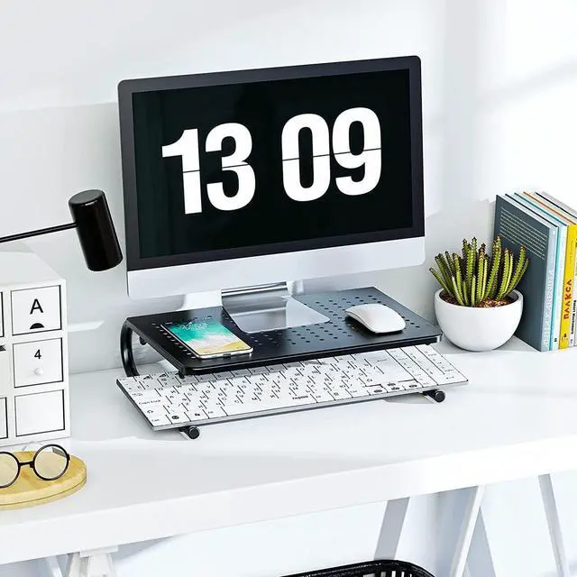 Alt view image 2 of 7 - Monitor Stand Riser, Monitor Riser, Laptop Stand for Desk, Laptop Riser, Desk Organizer for Monitor, Laptop Shelf w/Vented for Screen, Computer Stand for Laptop, PC, Printer, for Home & Office