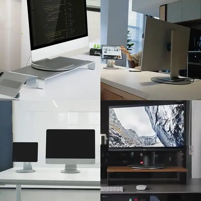 Alt view image 6 of 7 - Aluminum 360° Rotation Monitor Swivel Base Computer Screen Monitor Turntable Stand Flat Panel TV Rotating Mat for iMac Laptop Potted Plants Arts Crafts Products Display Stand