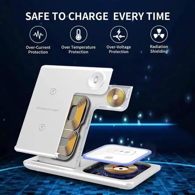 Alt view image 2 of 6 - 3 in 1 Wireless Charger Station,RUI MAI LAI for Apple iWatch 7/6/SE/5/4/3/2, Airpods 3/2/pro,iPhone 13/12/11 (Pro, Pro Max)/XS/XR/XS/X/8(Plus),iWatch