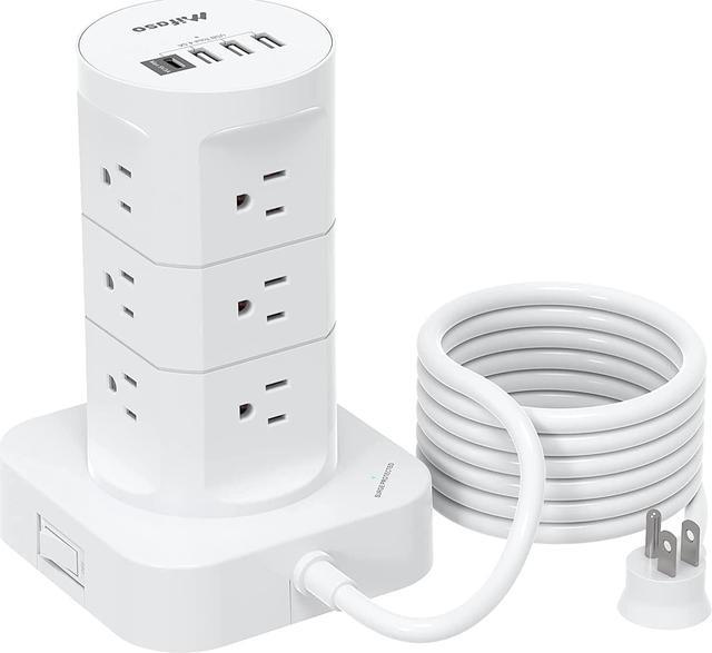 Drikke sig fuld Regulering pessimist Surge Protector Power Strip Tower - 12 Widely Outlets with 4 USB Ports (1  USB C), 6FT Heavy Duty Extension Cord, Flat Multi Plug Outlet Extender  Overload Protection for Home Office Power Adapters - Newegg.com