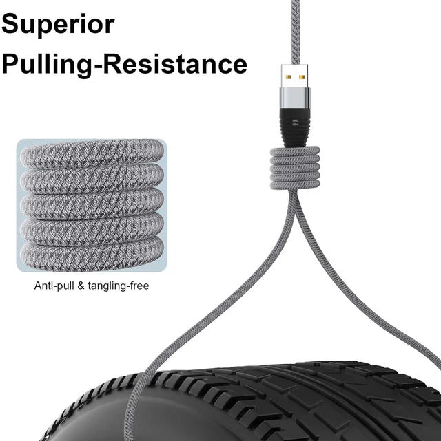 Alt view image 5 of 7 - Multi Charging Cable 2Pack Nylon Braided Universal 4 in 1 Multiple USB Cable 3A,with Dual Phone/USB-C/Micro-USB Port Adapter,Compatible with Cell Phones Tablets Universal Use (Grey.)