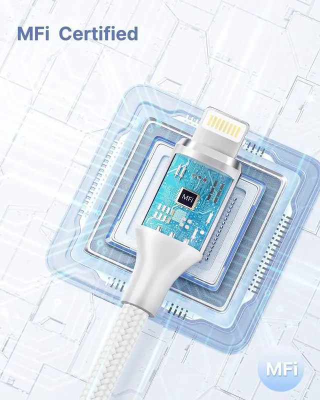 Alt view image 2 of 8 - Aioneus Short iPhone Charger Cord 1ft 2Pack, Apple Certified USB A to Lightning Cable 1 Foot Nylon Braided Short iPhone Cable Fast Charging for iPhone 14 13 12 11 Pro Max XR XS 8 7 6 Plus SE