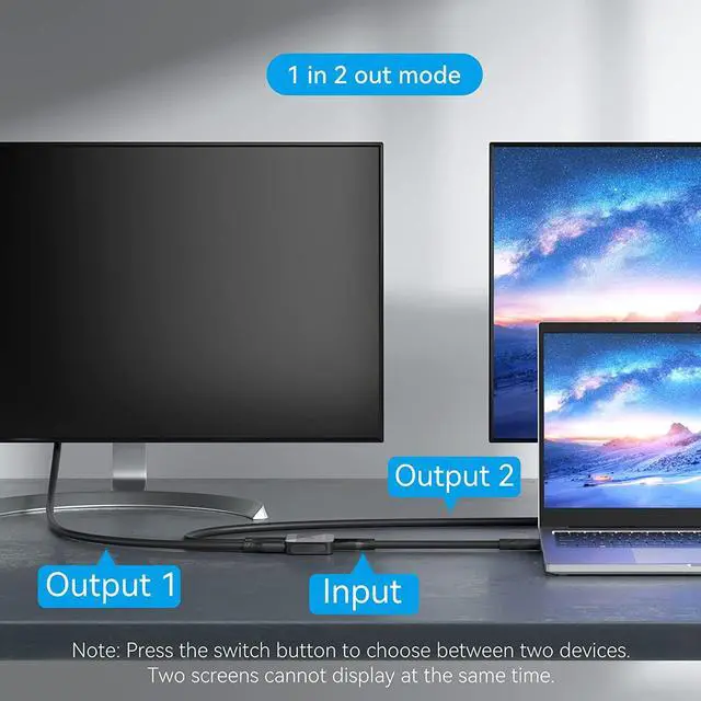 Alt view image 3 of 7 - HDMI Switcher and 8K HDMI Cable x3