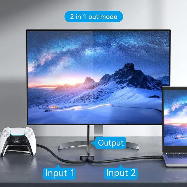 Alt view image 4 of 7 - HDMI Switcher and 8K HDMI Cable x3